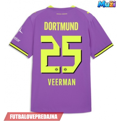 Lacne Muži Futbalové dres Borussia Dortmund Joey Veerman #25 2026-27 Krátky Rukáv - Tretina
